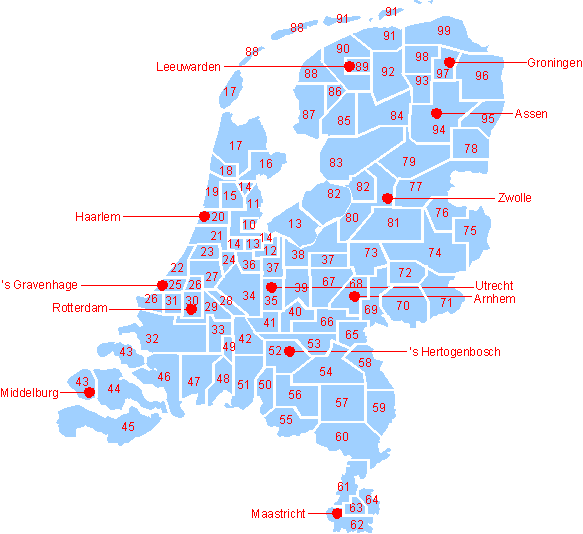 Overzicht Eerste 2 Cijfers Postcode Go Out   Postcode Uitleg 